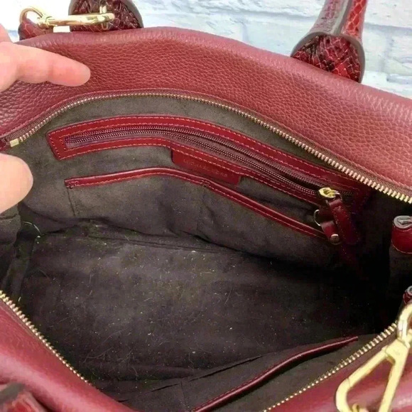 MICHAEL KORS Large Rollins Oxblood Leather Satchel - Picture 11 of 14